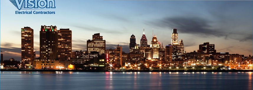 Philadelphia skyline from Vision Electrical Contractors' original website